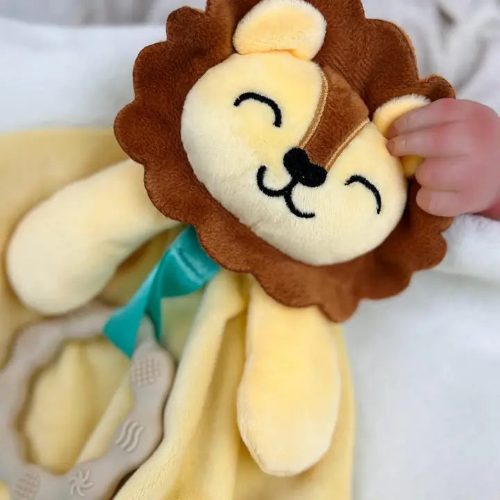 Dylan Dino Plush Teething Toy - Minky Baby Security Blanket