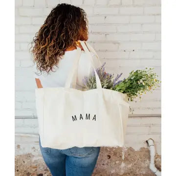 Mama Canvas Tote Bag | Stylish Eco-Friendly Diaper Bag