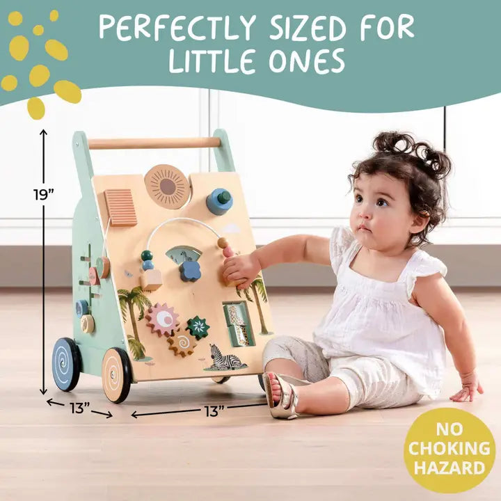 Wooden Baby Walker - Multi-Activity Push Walker Ages 18m+