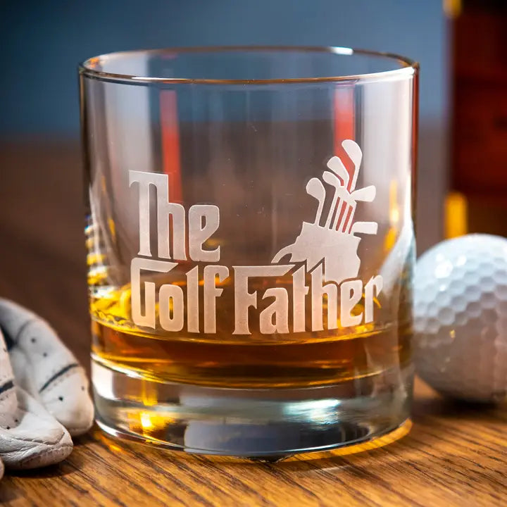 The Golf Father Rocks Glass