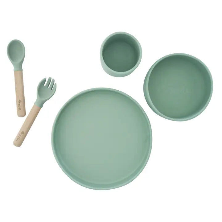 Silicone Toddler Feeding Set - Nosh, Gulp, Chomp