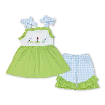 Plaid Sleeveless Golf Unisex Summer Romper